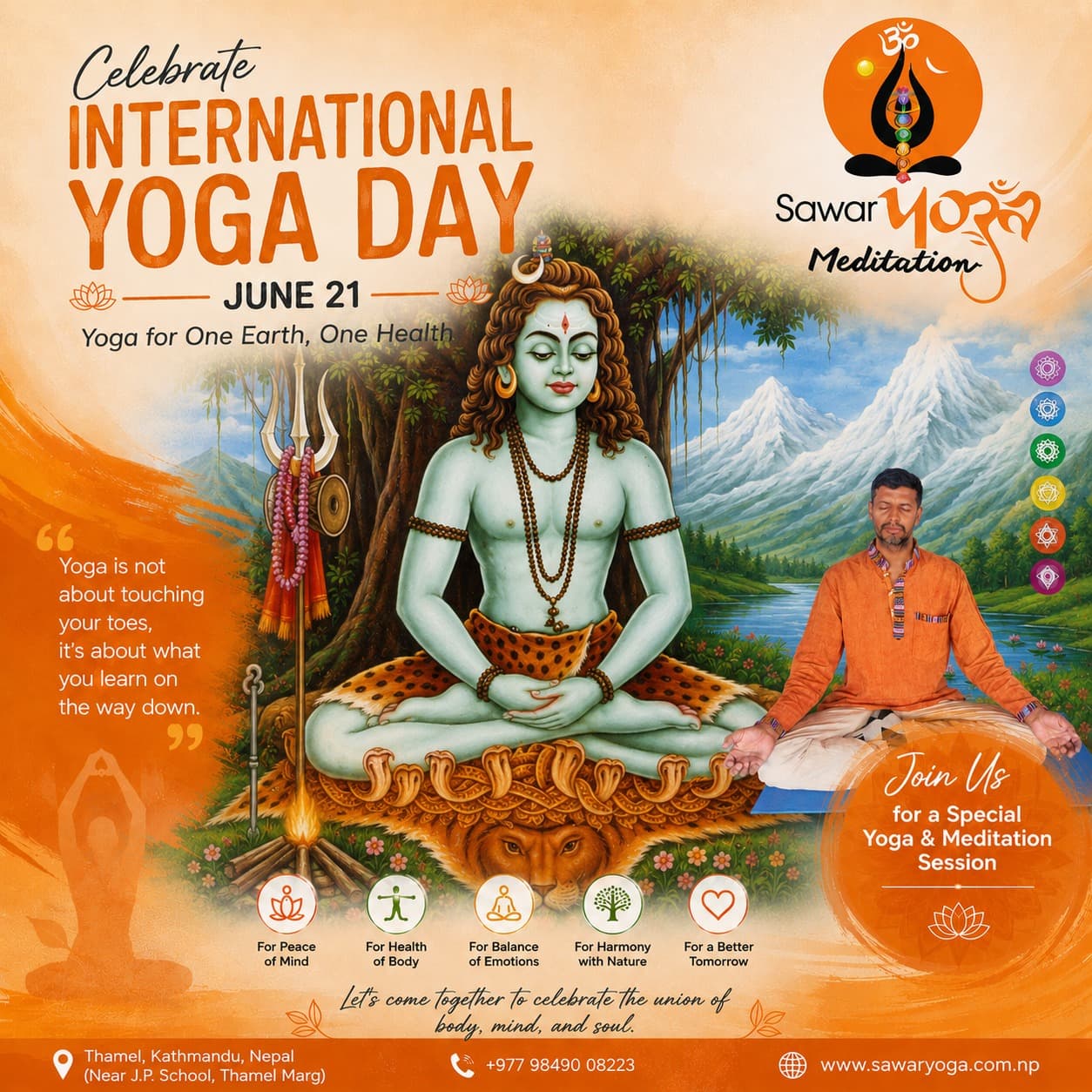 स्वस्थ वृद्धावस्थाका लागि योग’ नारासहित आज अन्तर्राष्ट्रिय योग दिवस मनाइँदै