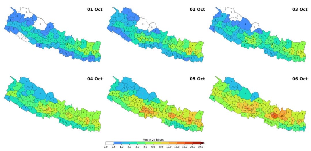 आइतबारदेखि हल्का वर्षाको सम्भावना, गएको हप्ताजस्तो ठूलो वर्षा नहुने मौसमविद्को भनाइ