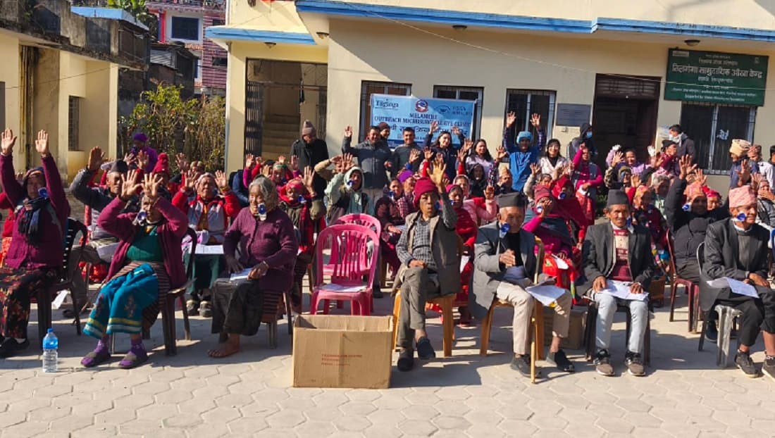 मेलम्चीमा मोतियाविन्दु शल्यक्रिया शिविरपछि ८४ जनाले पाए आँखाको ज्योति